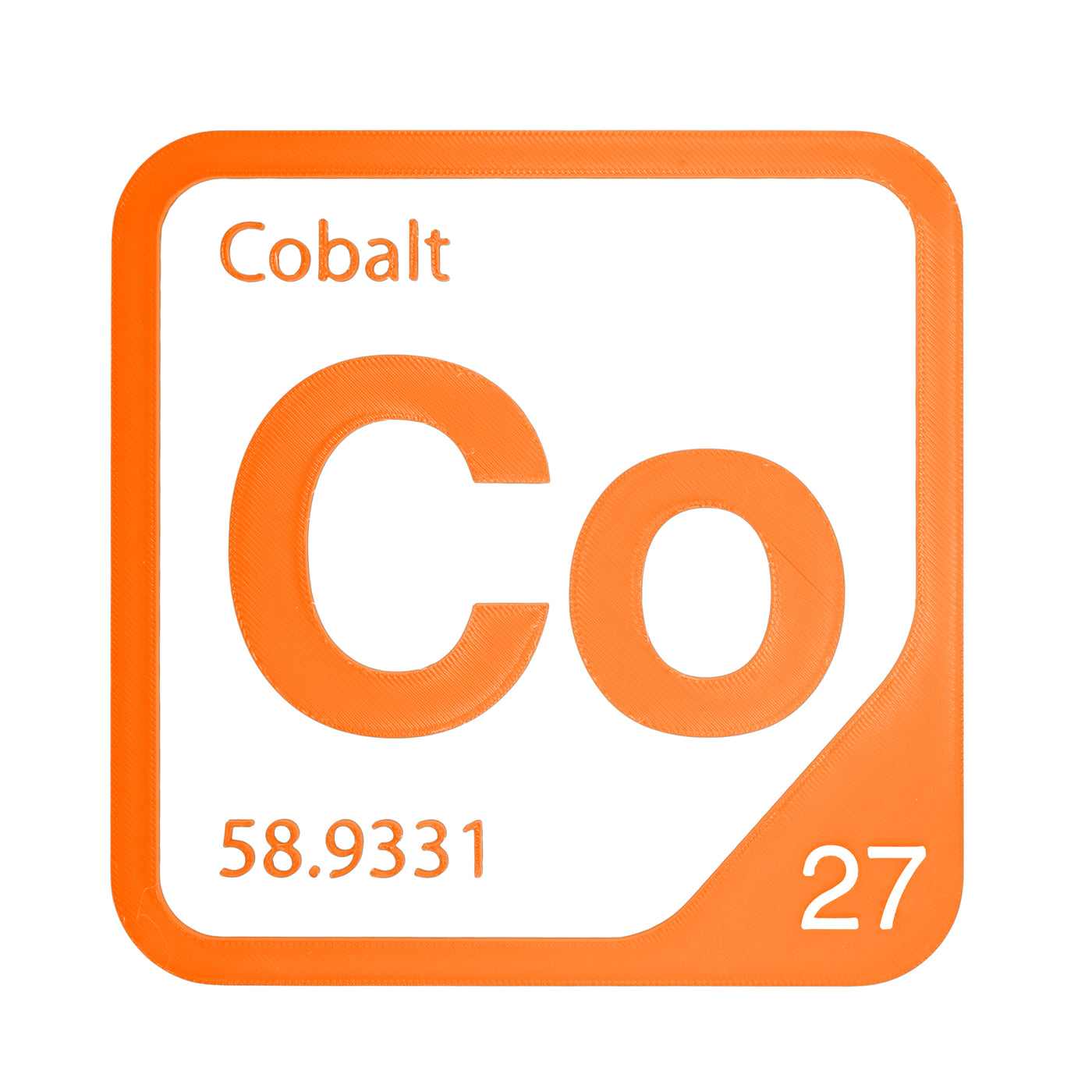 Cobalt periodic table Elemental Tile in Orange