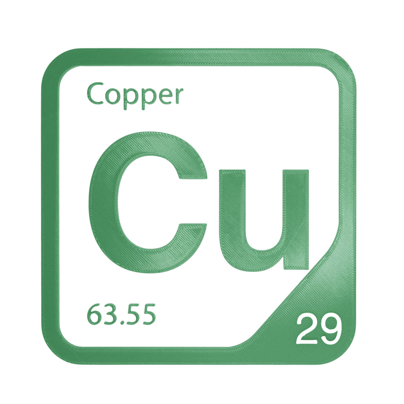Copper periodic table Elemental Tile in Green