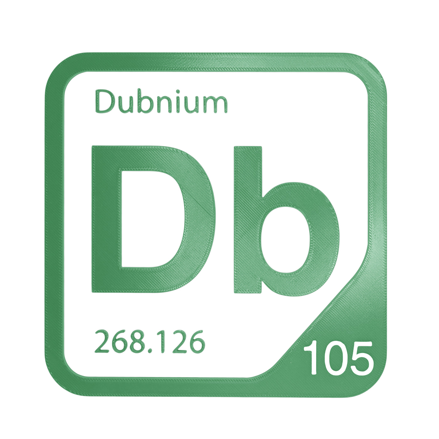 Dubnium periodic table Elemental Tile in Green