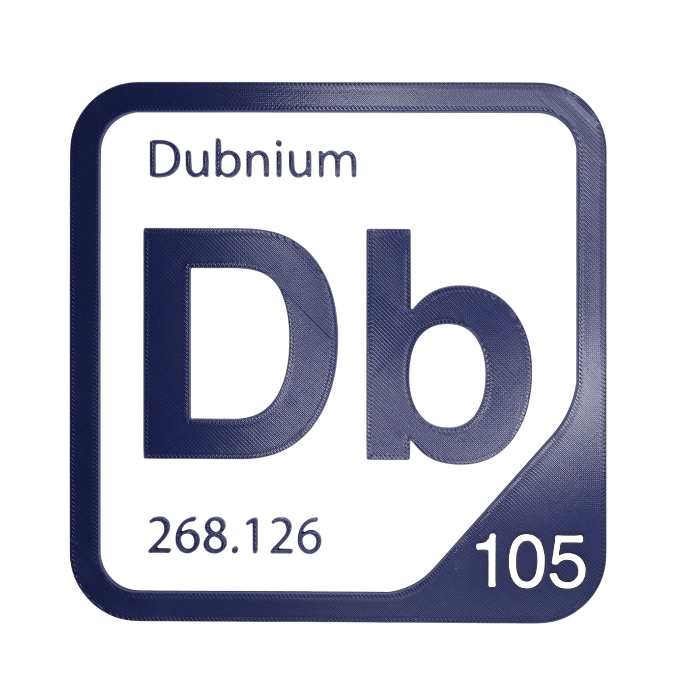 Dubnium periodic table Elemental Tile in Navy Blue