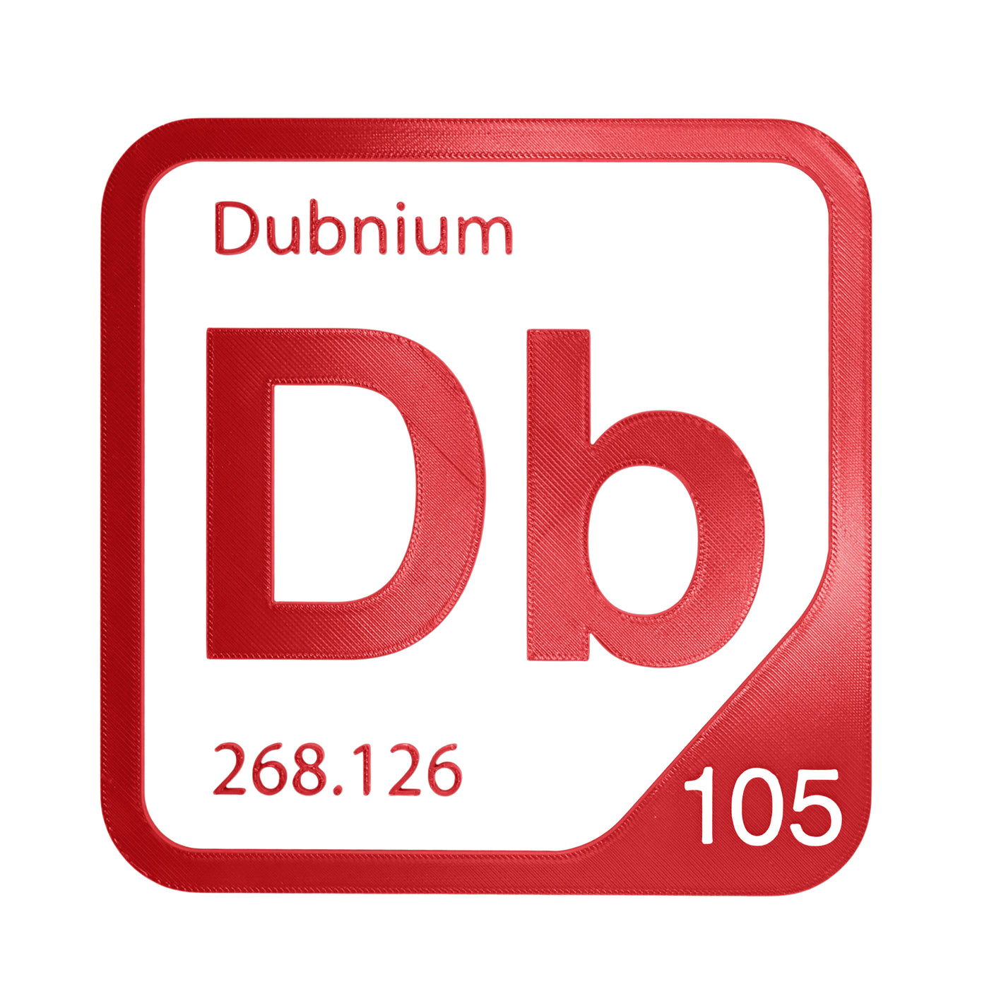 Dubnium periodic table Elemental Tile in Red