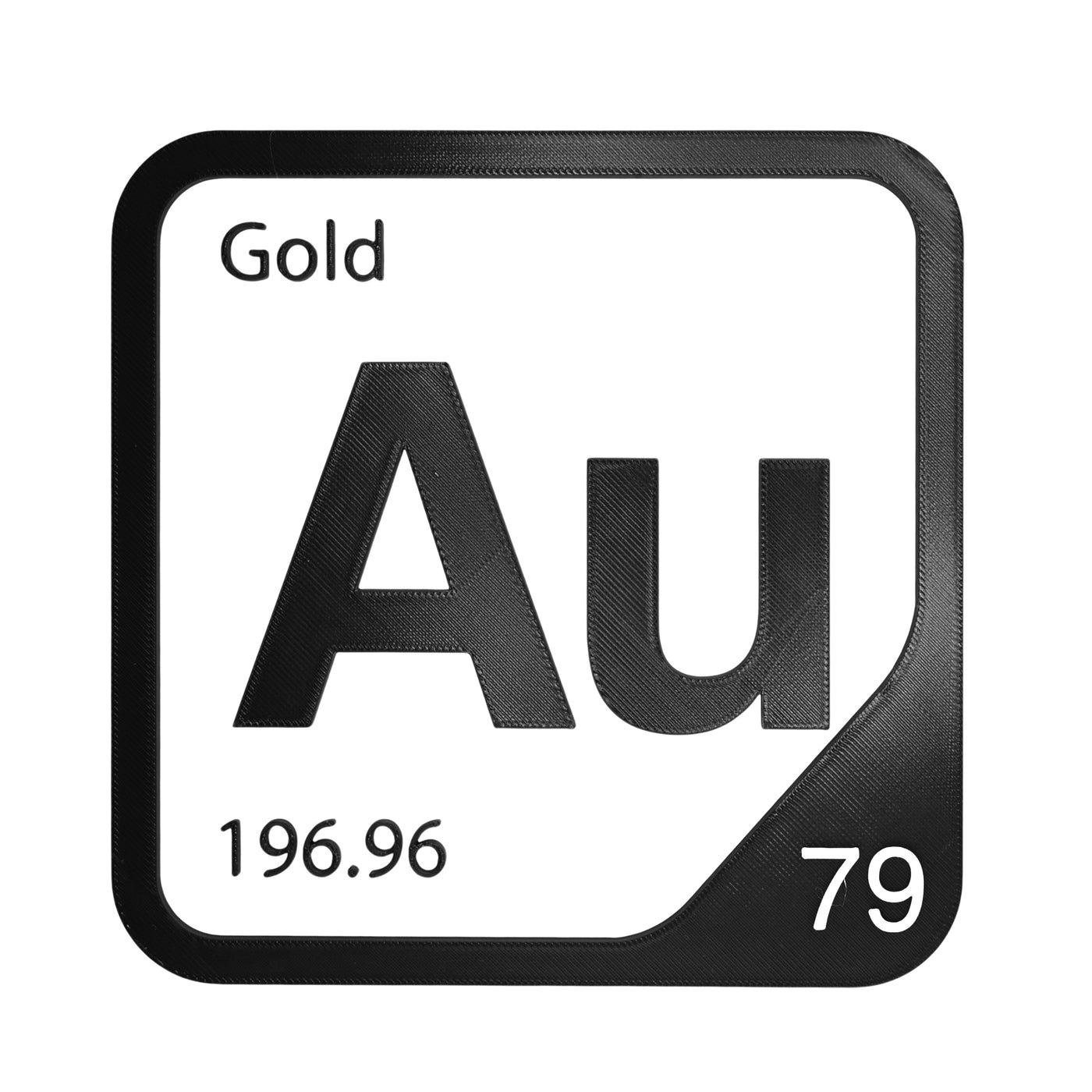 Gold periodic table Elemental Tile in Black