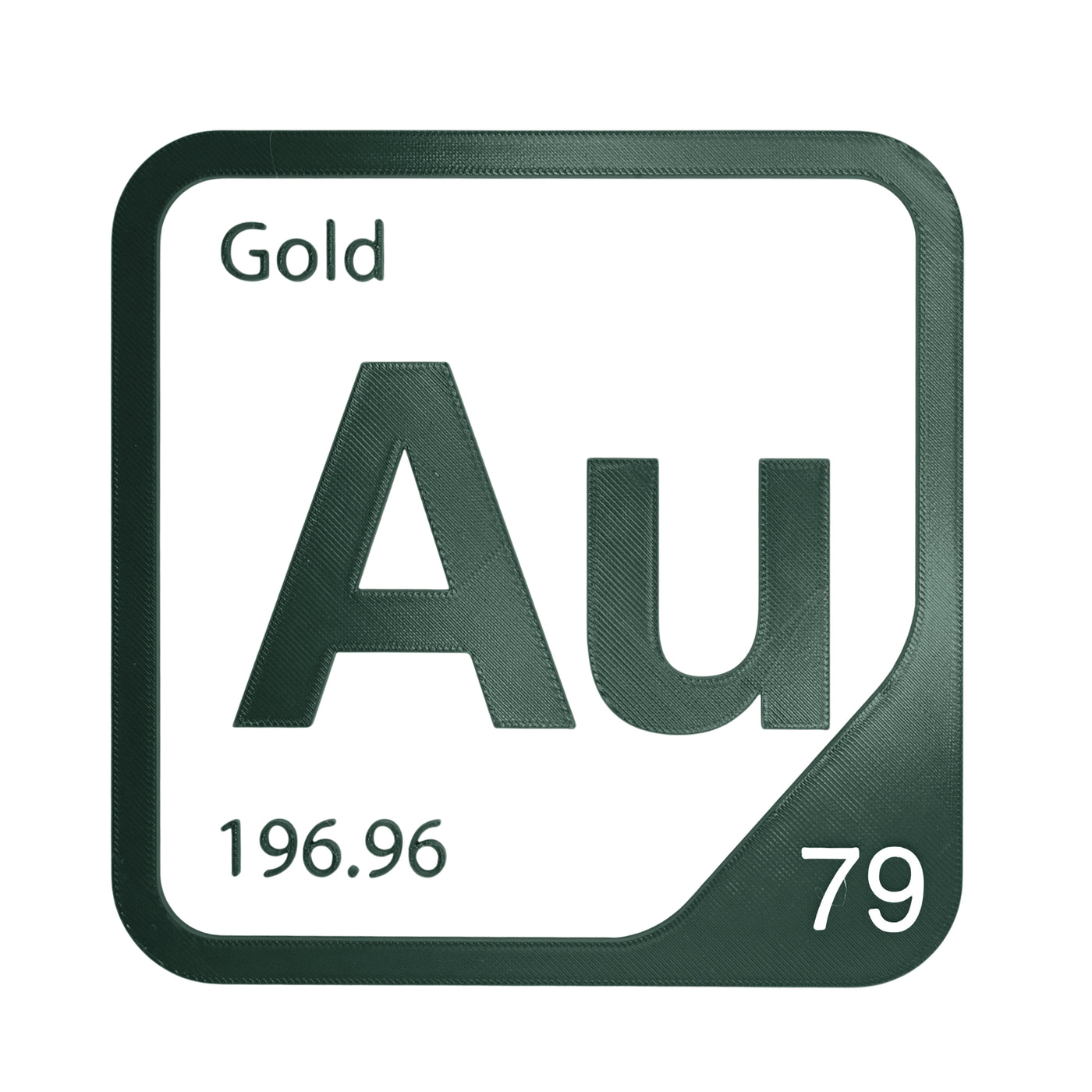 Gold periodic table Elemental Tile in Forest Green