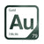 Gold periodic table Elemental Tile in Forest Green