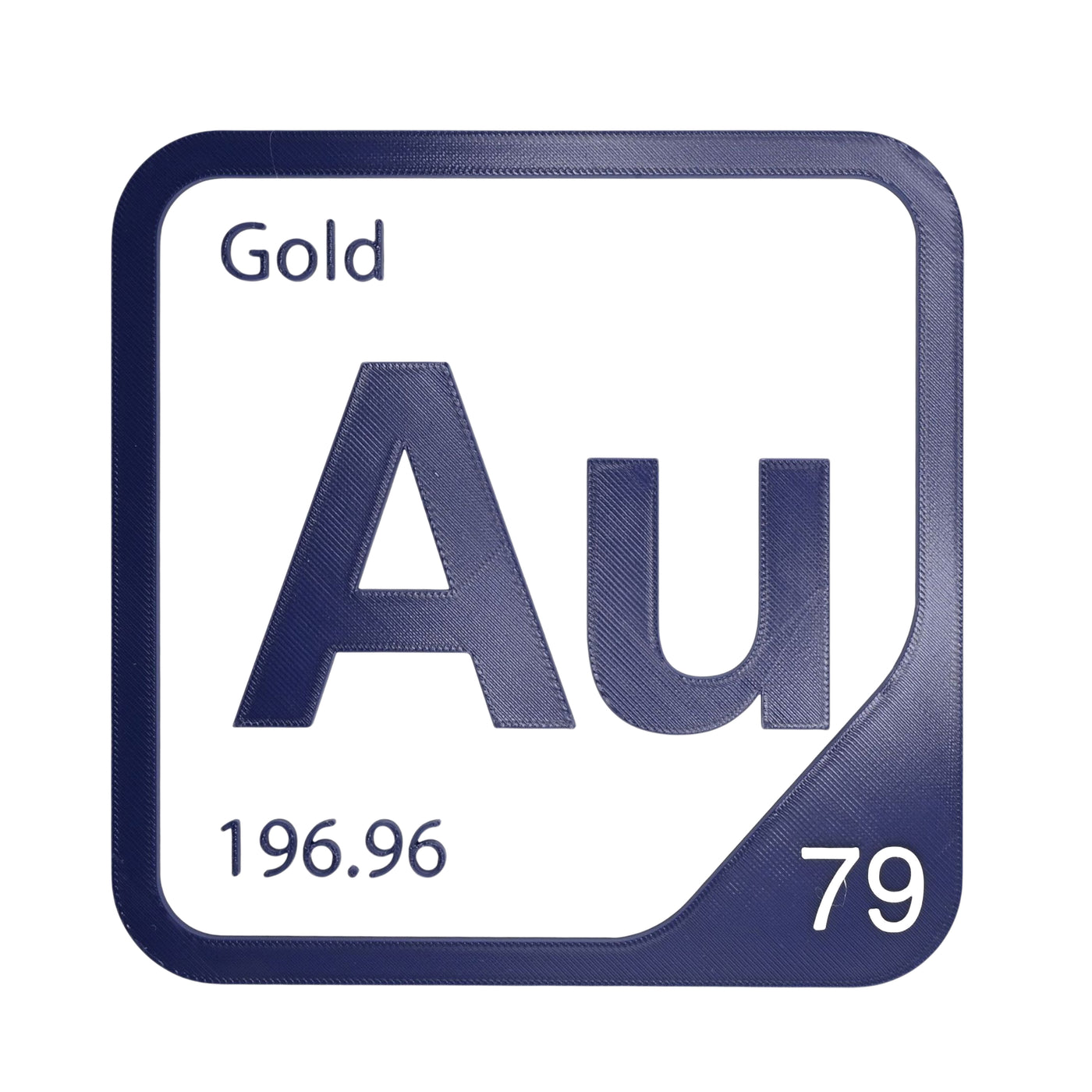 Gold periodic table Elemental Tile in Navy Blue