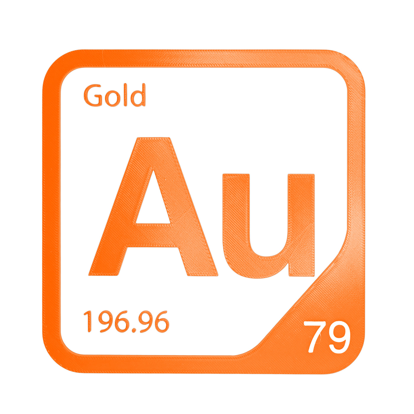 Gold periodic table Elemental Tile in Orange
