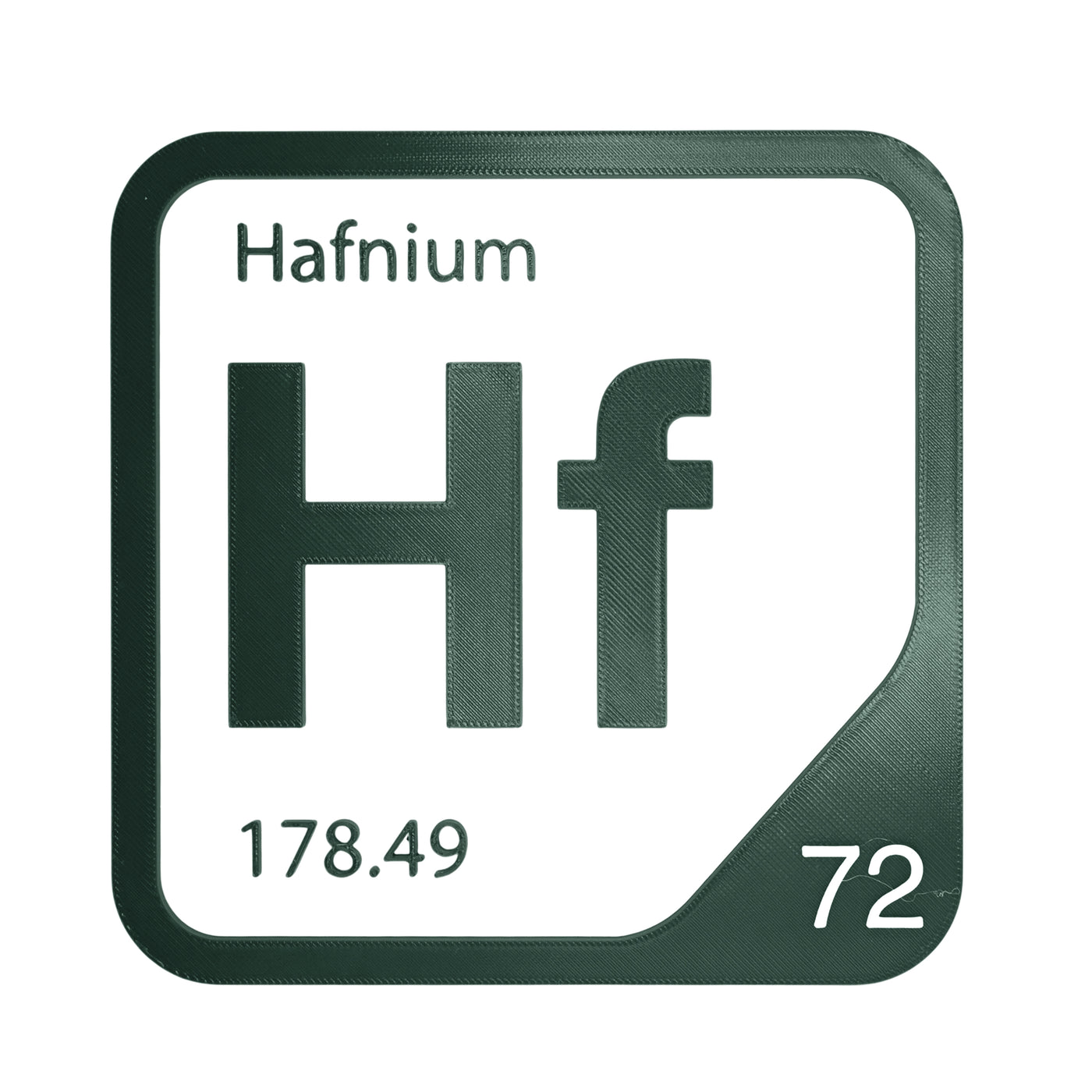 Hafnium periodic table Elemental Tile in Forest Green
