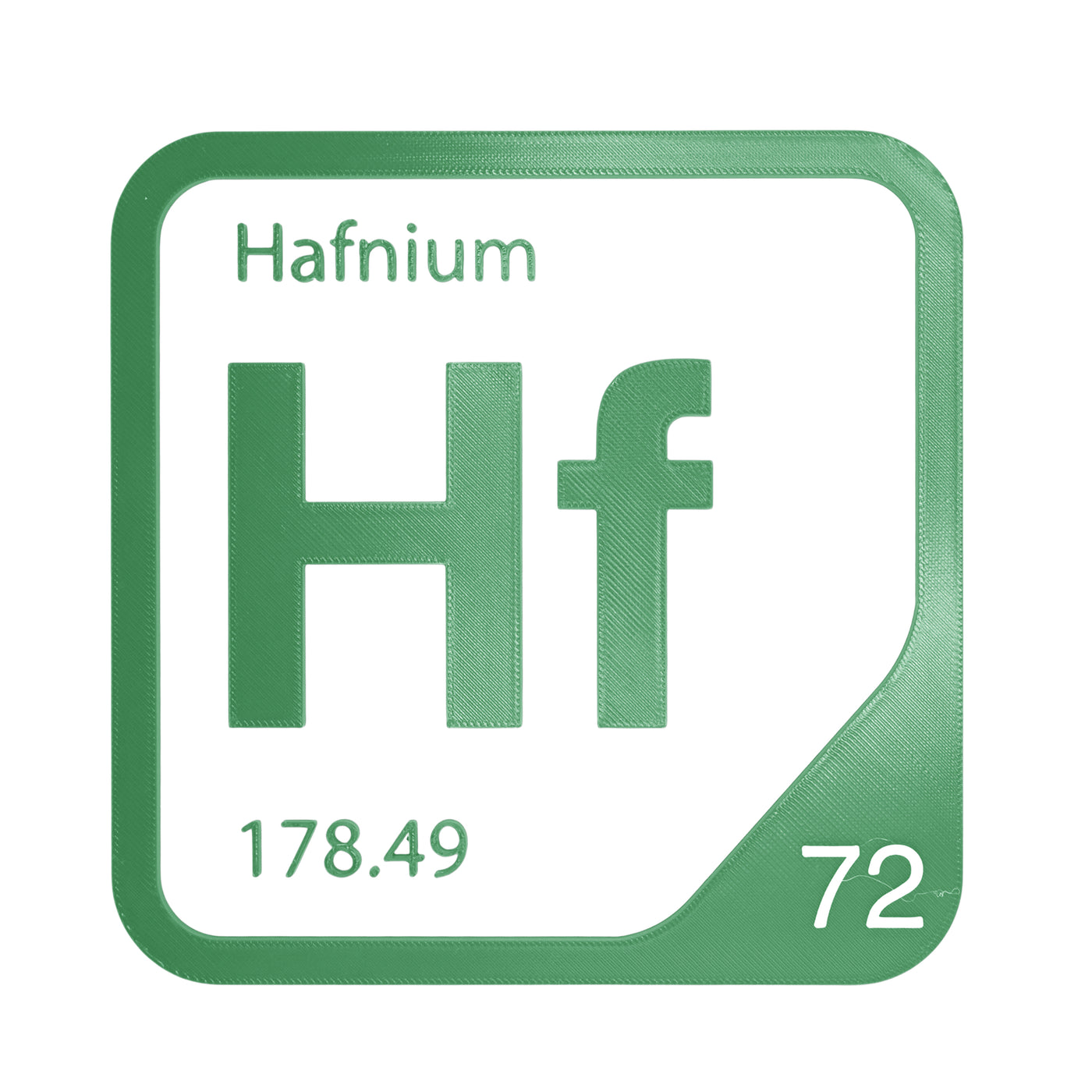 Hafnium periodic table Elemental Tile in Green