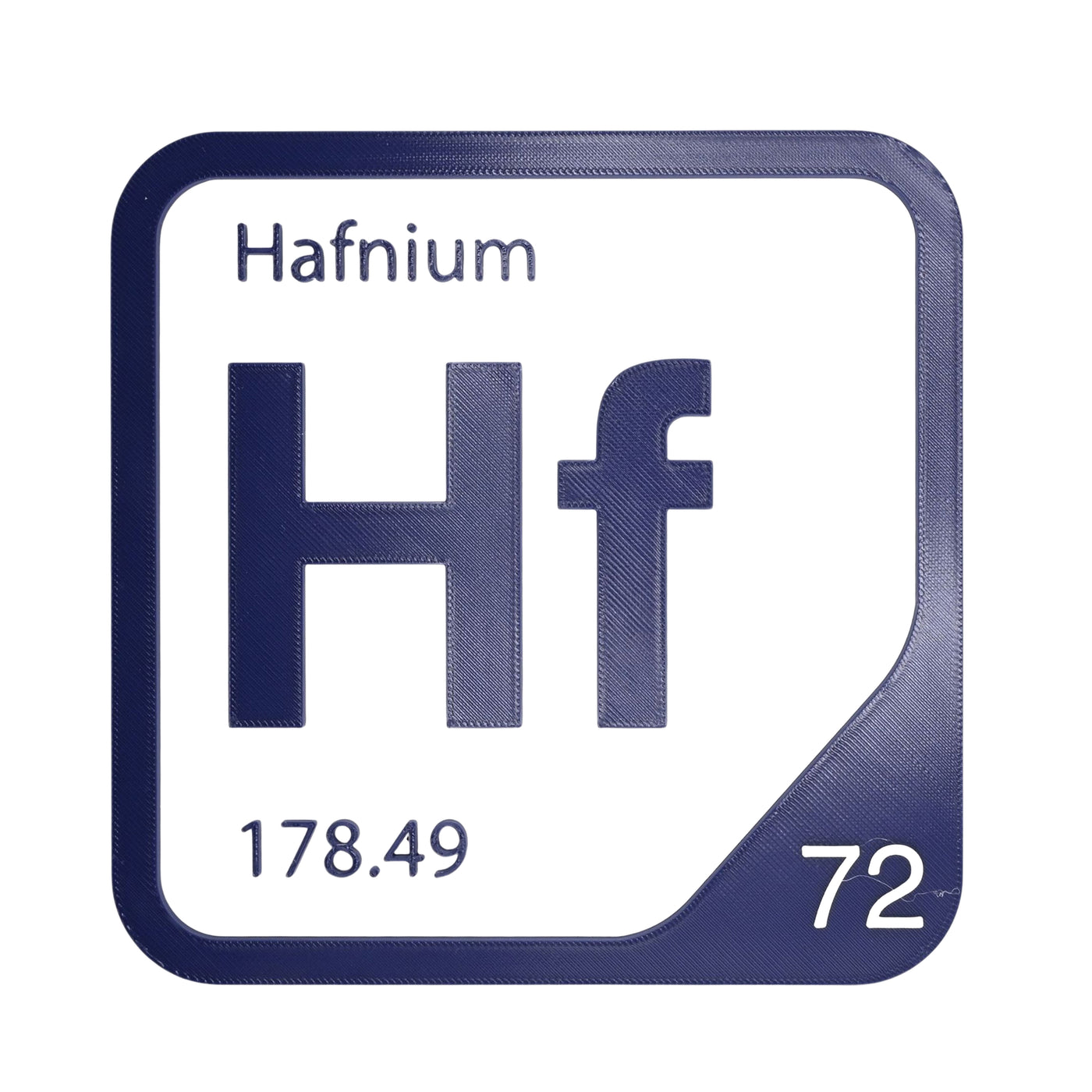 Hafnium periodic table Elemental Tile in Navy Blue