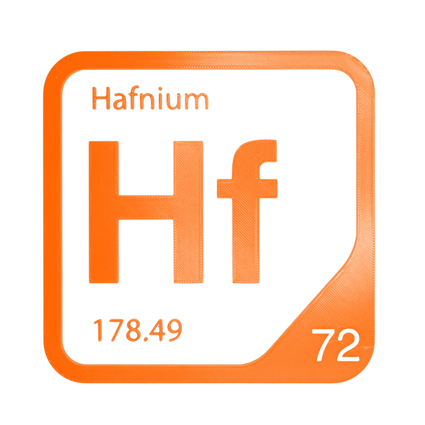 Hafnium periodic table Elemental Tile in Orange