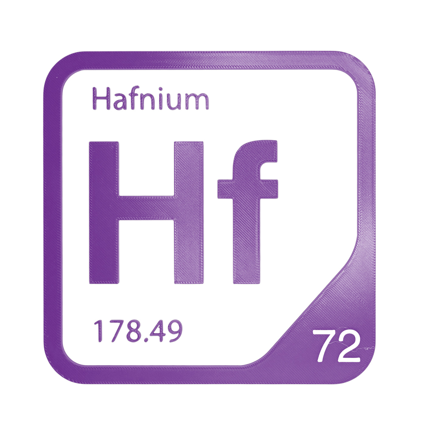 Hafnium periodic table Elemental Tile in Purple