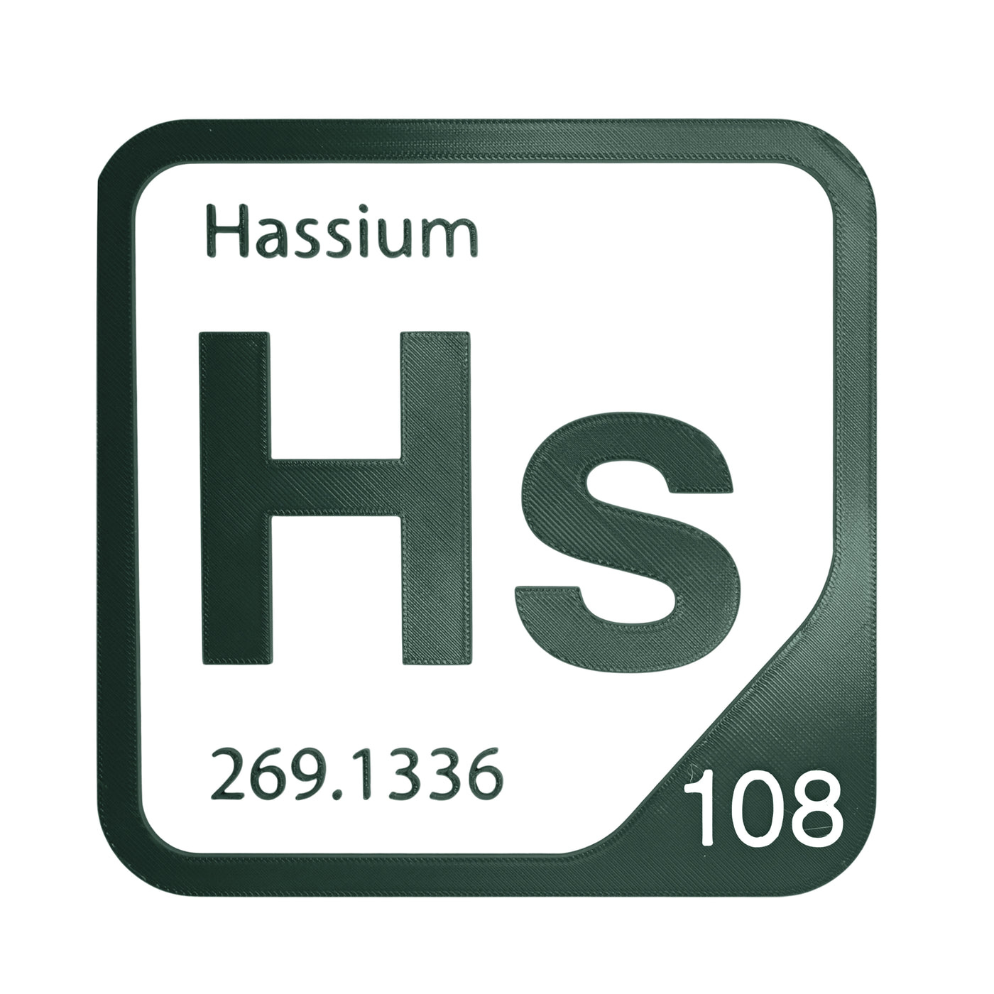 Hassium periodic table Elemental Tile in Forest Green