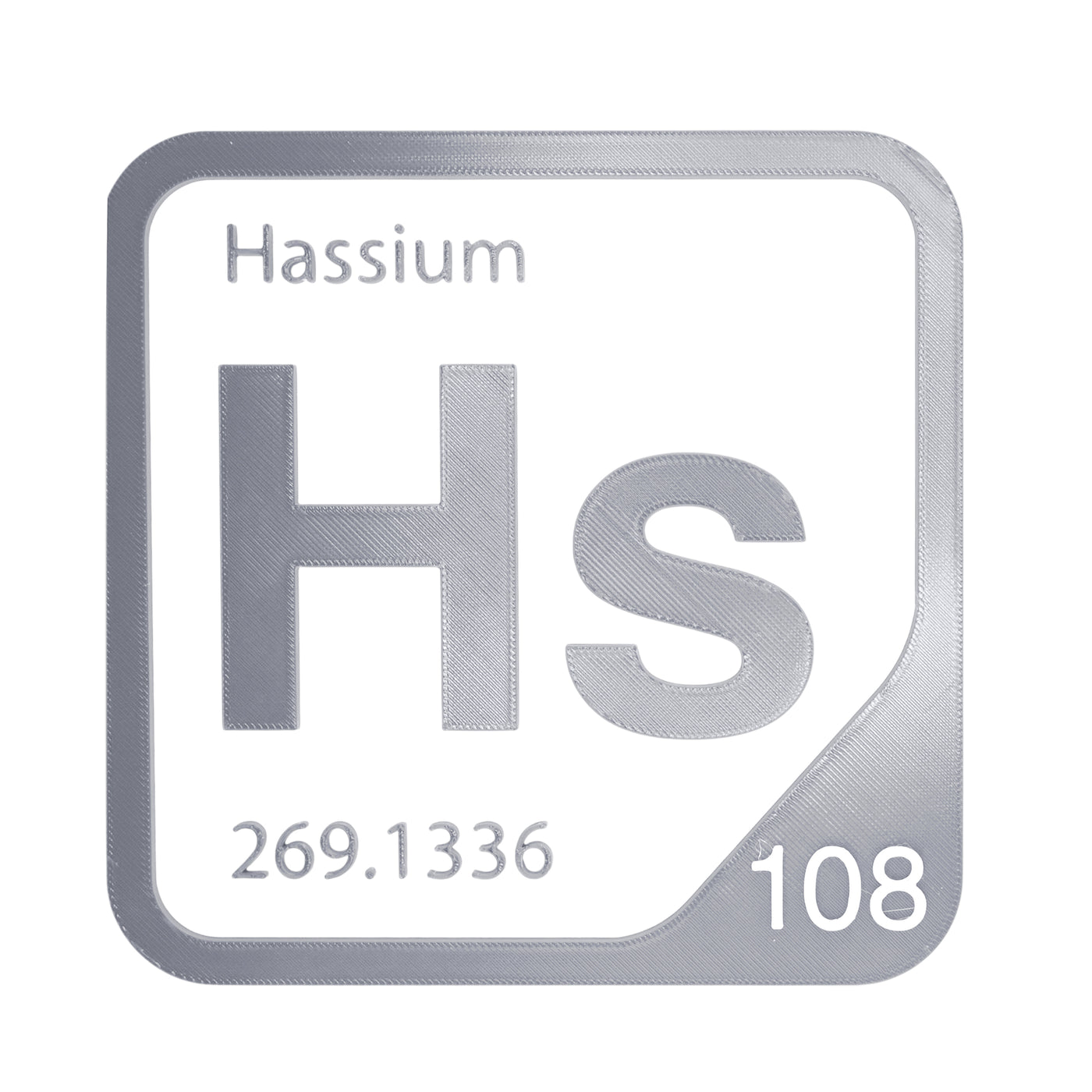 Hassium periodic table Elemental Tile in Gray