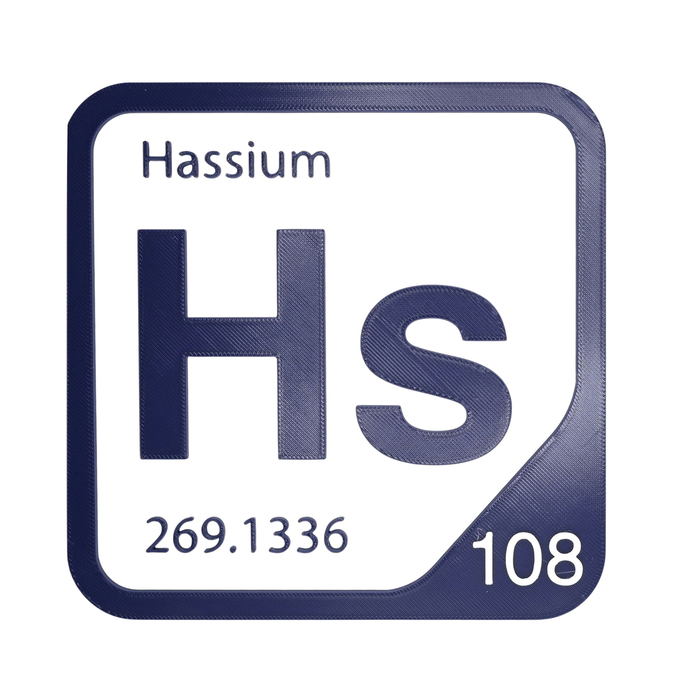 Hassium periodic table Elemental Tile in Navy Blue