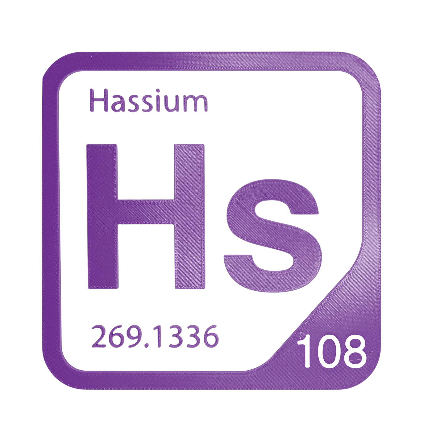 Hassium periodic table Elemental Tile in Purple