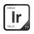 Iridium periodic table Elemental Tile in Black