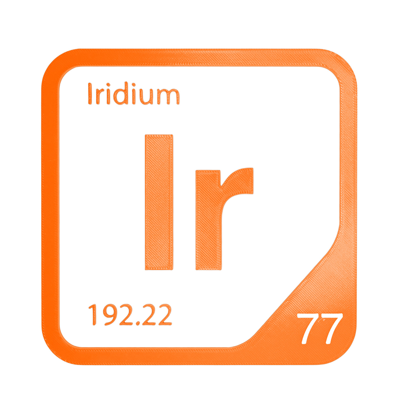 Iridium periodic table Elemental Tile in Orange