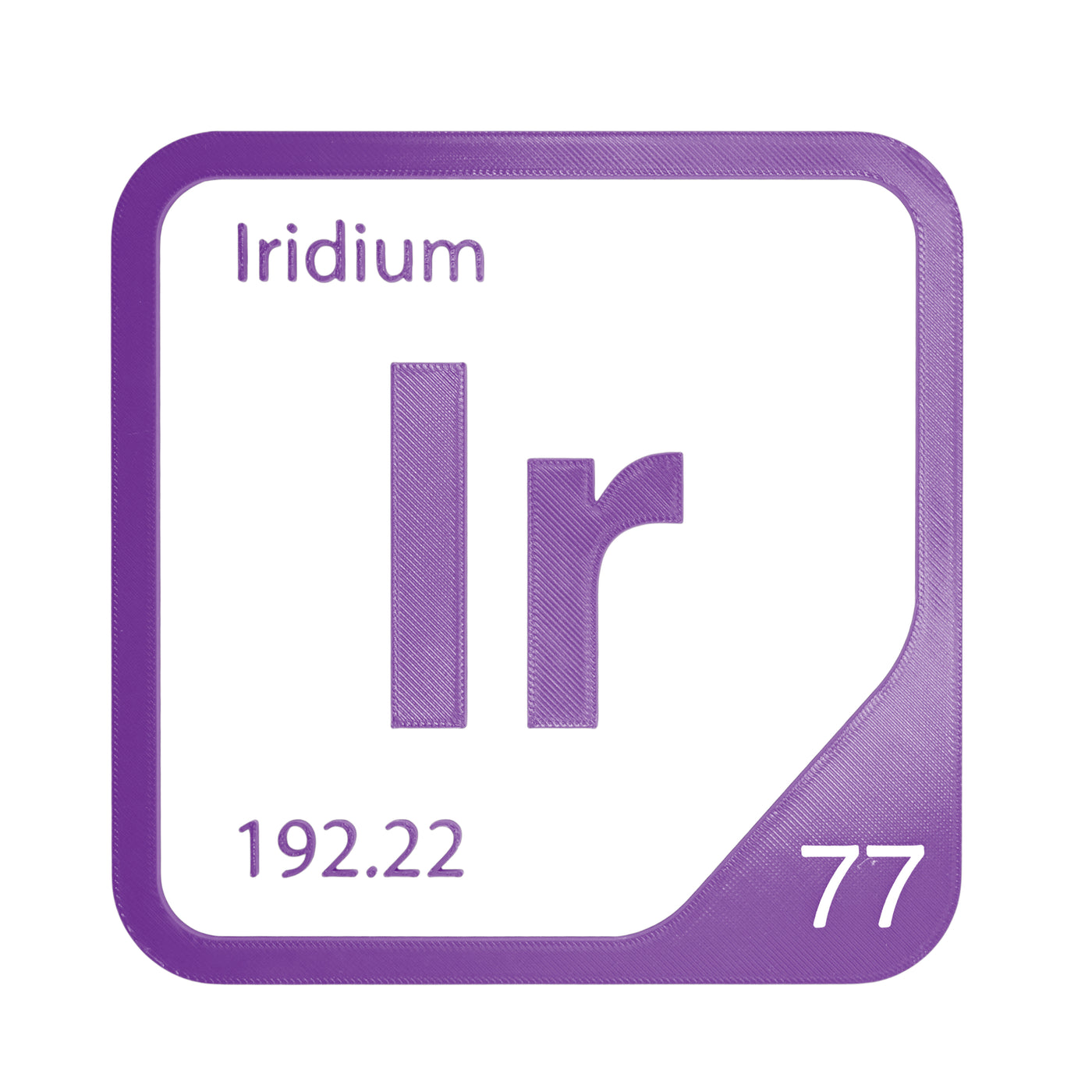 Iridium periodic table Elemental Tile in Purple