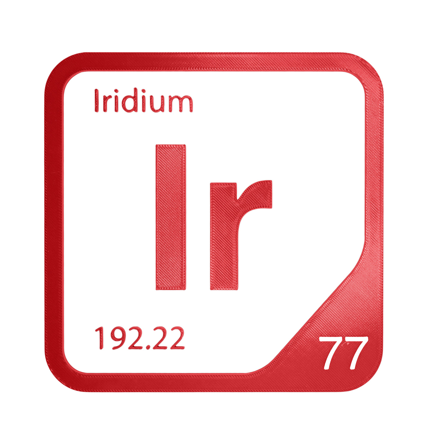 Iridium periodic table Elemental Tile in Red