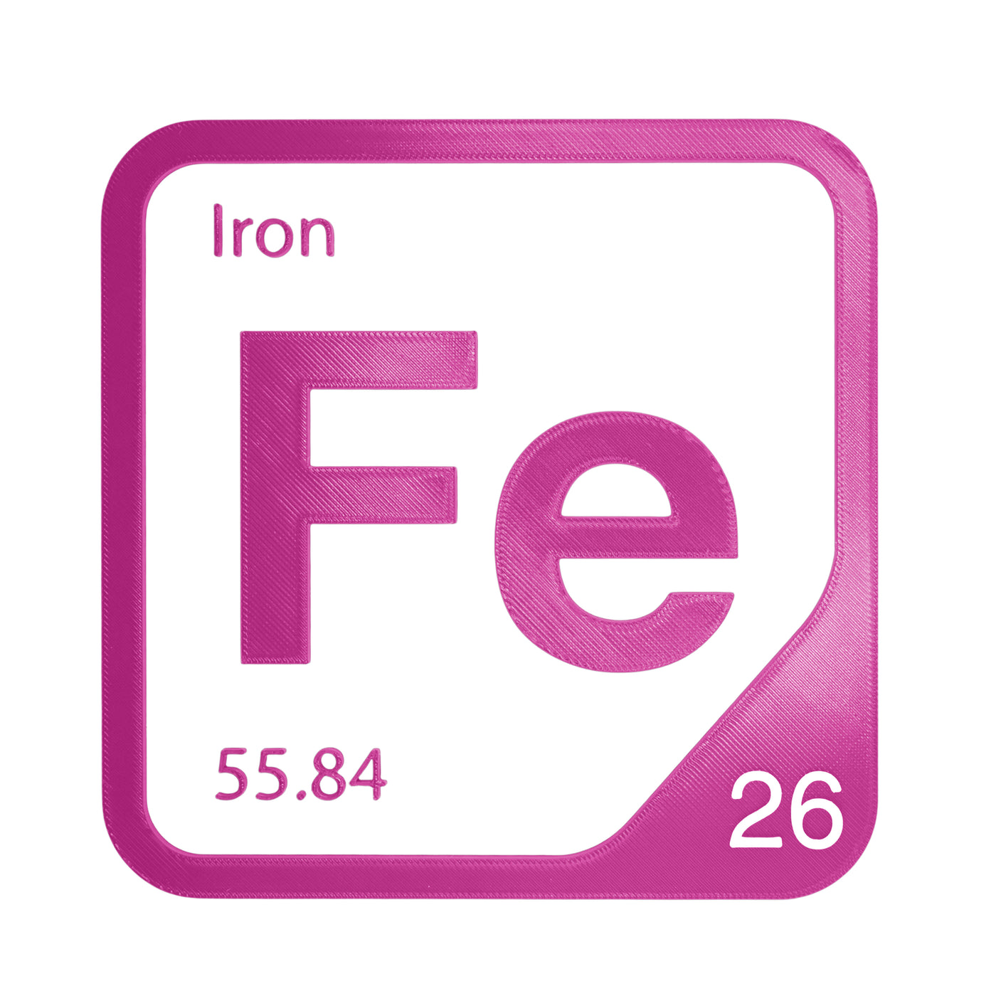 Iron periodic table Elemental Tile in Magenta