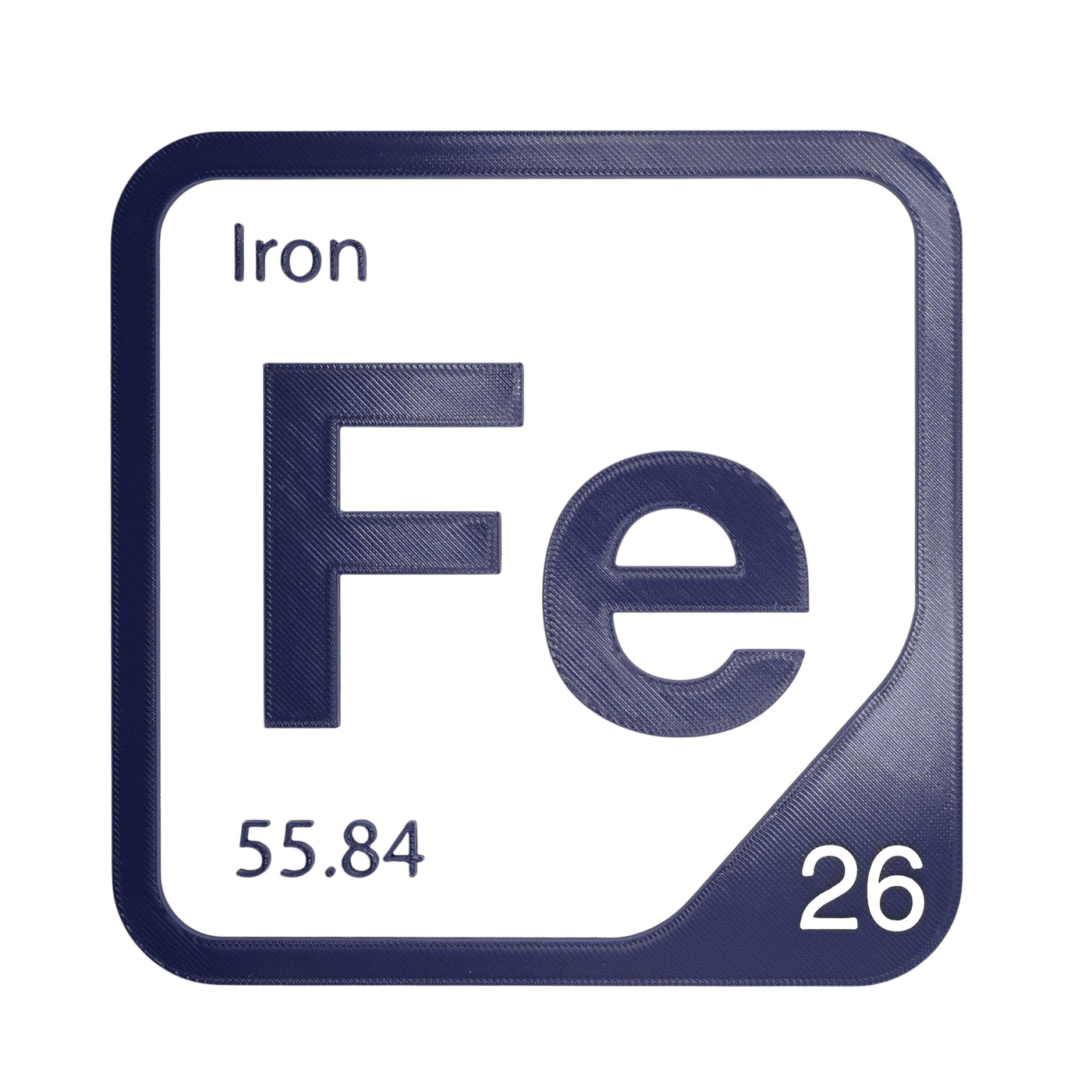 Iron periodic table Elemental Tile in Navy Blue