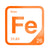 Iron periodic table Elemental Tile in Orange
