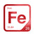 Iron periodic table Elemental Tile in Red