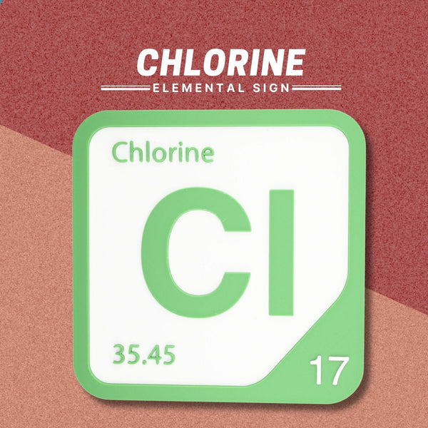 CHLORINE Periodic Table Tile – Educational Wall Art for Science Lovers, 5.6 x 5.6 Inches