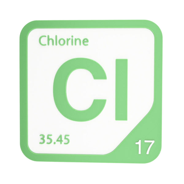 CHLORINE Periodic Table Tile – Educational Wall Art for Science Lovers, 5.6 x 5.6 Inches
