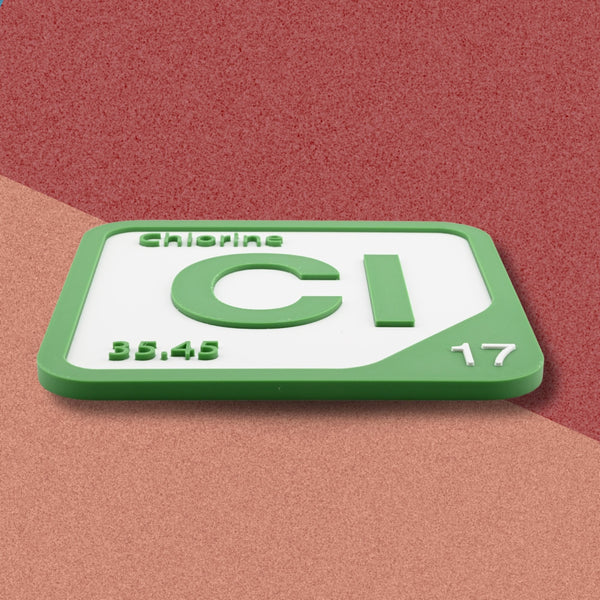 CHLORINE Periodic Table Tile – Educational Wall Art for Science Lovers, 5.6 x 5.6 Inches