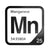 Manganese periodic table Elemental Tile in Black