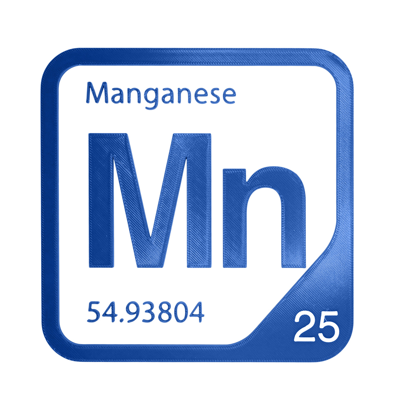 Manganese periodic table Elemental Tile in Blue