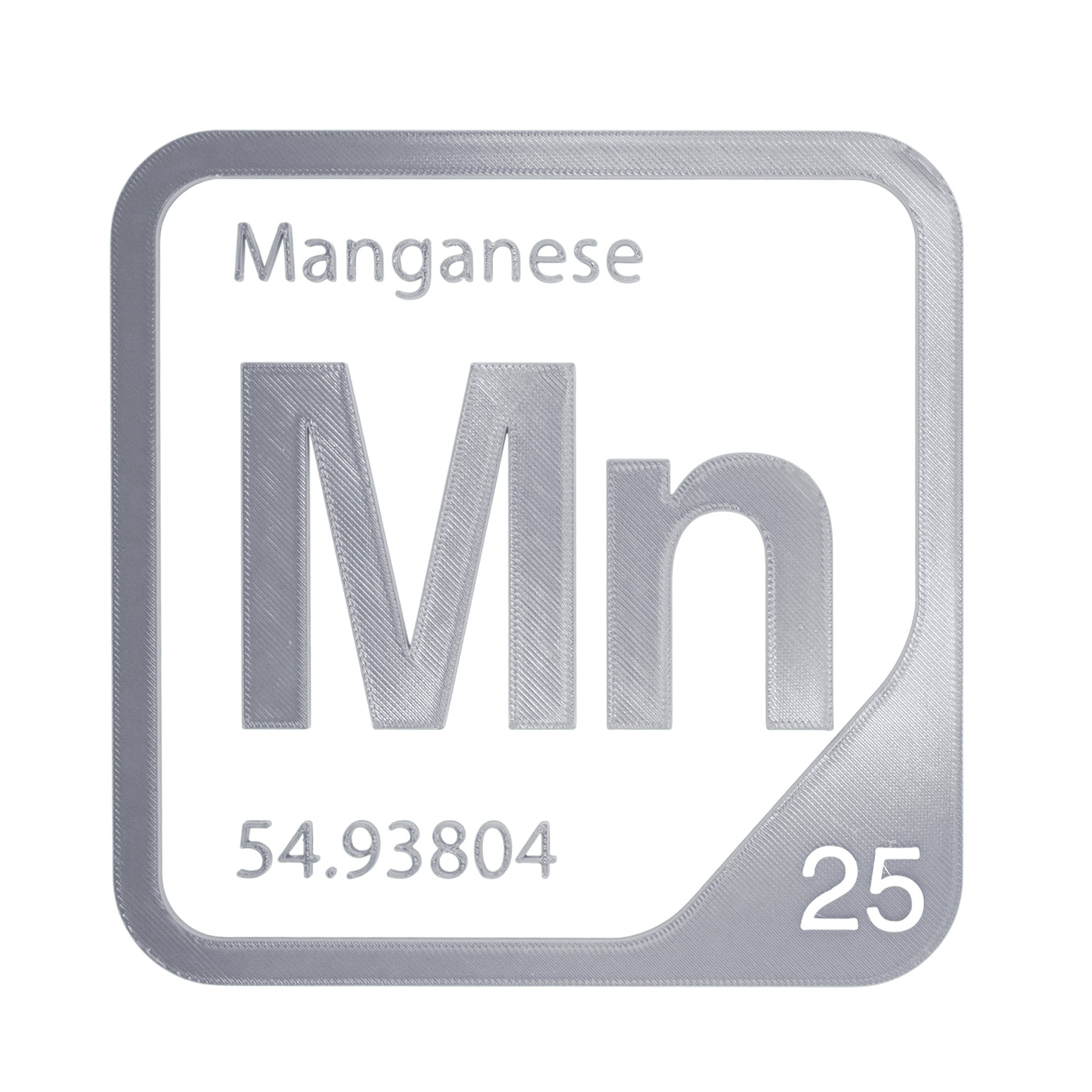 Manganese periodic table Elemental Tile in Gray