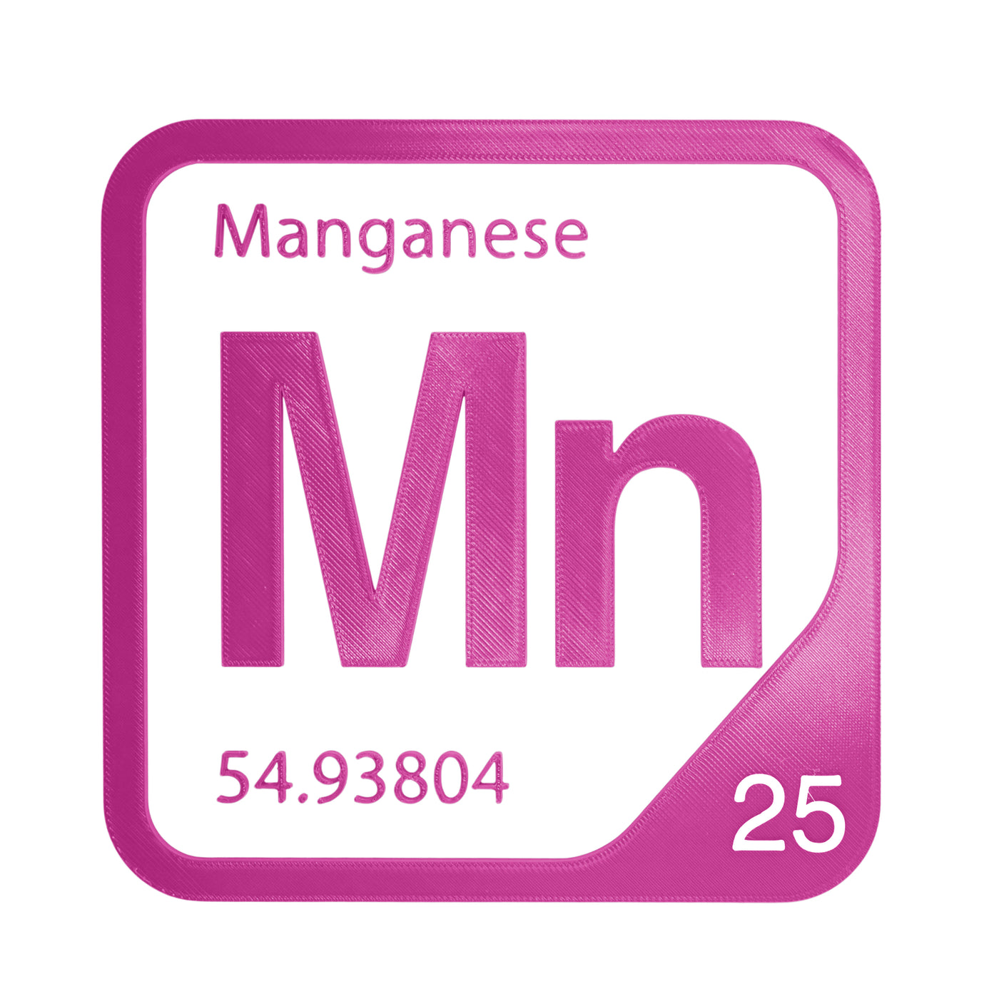 Manganese periodic table Elemental Tile in Magenta