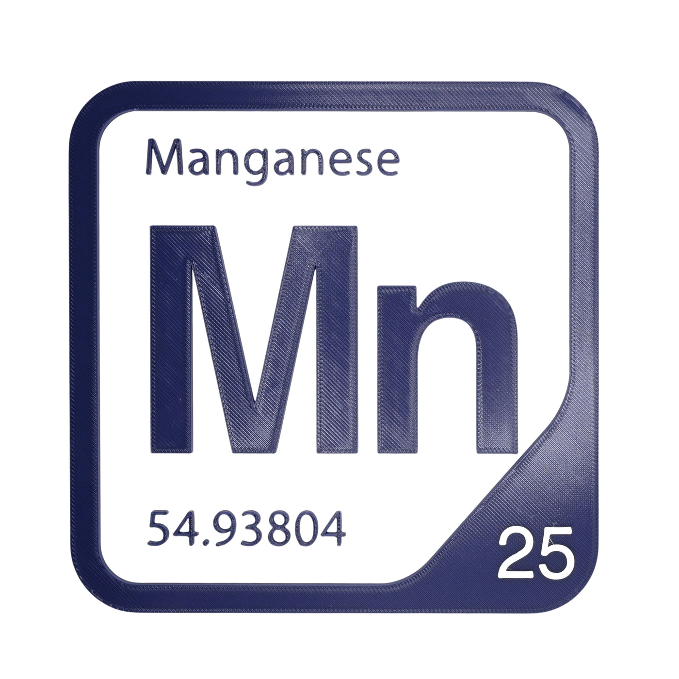 Manganese periodic table Elemental Tile in Navy Blue