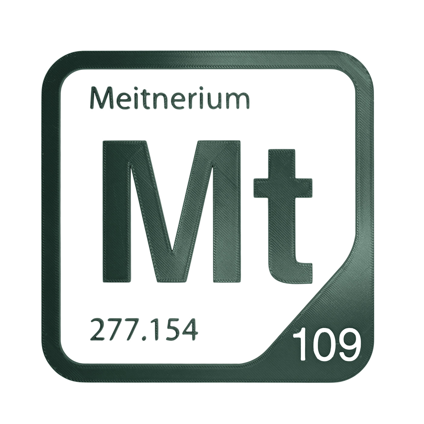 Meitnerium periodic table Elemental Tile in Forest Green