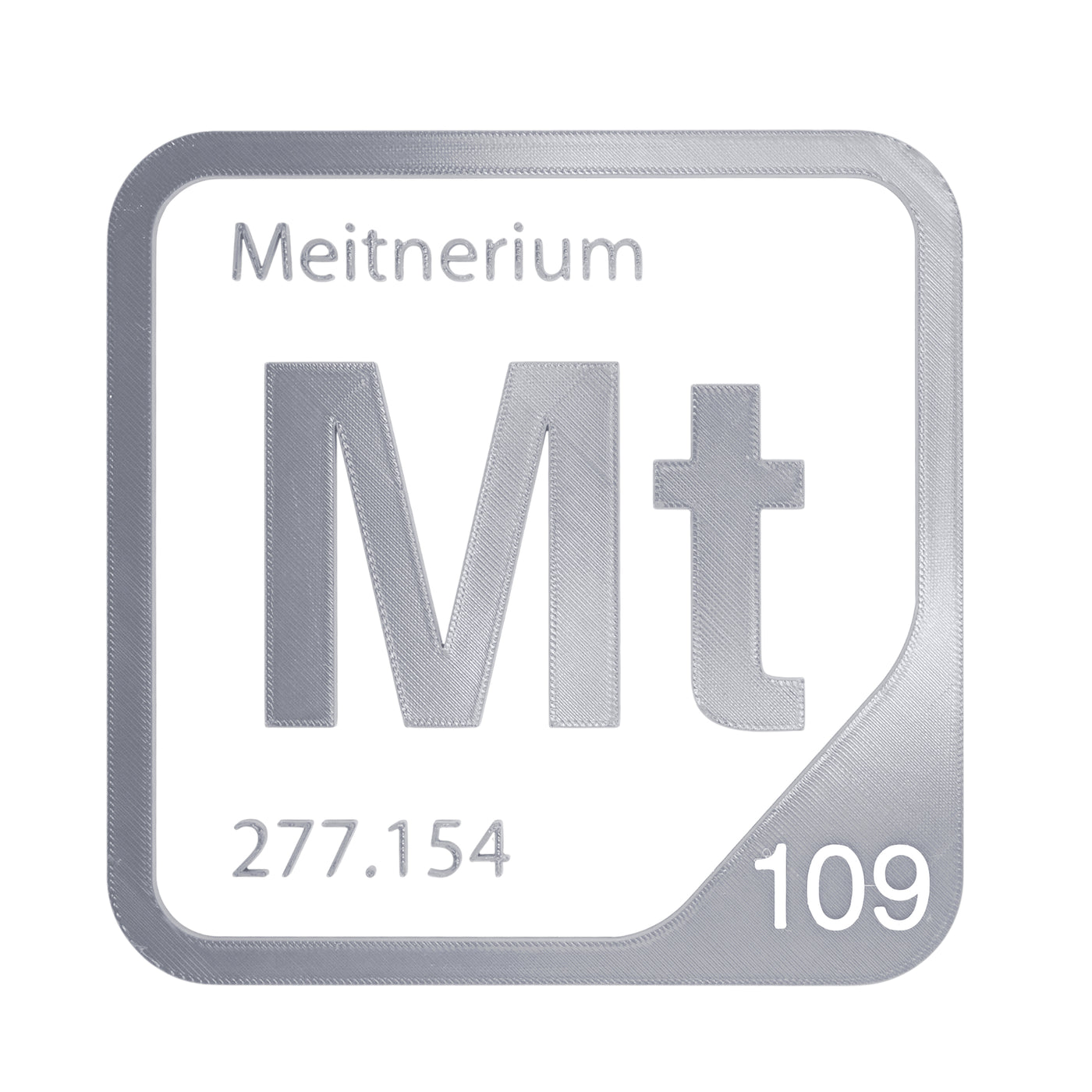 Meitnerium periodic table Elemental Tile in Gray
