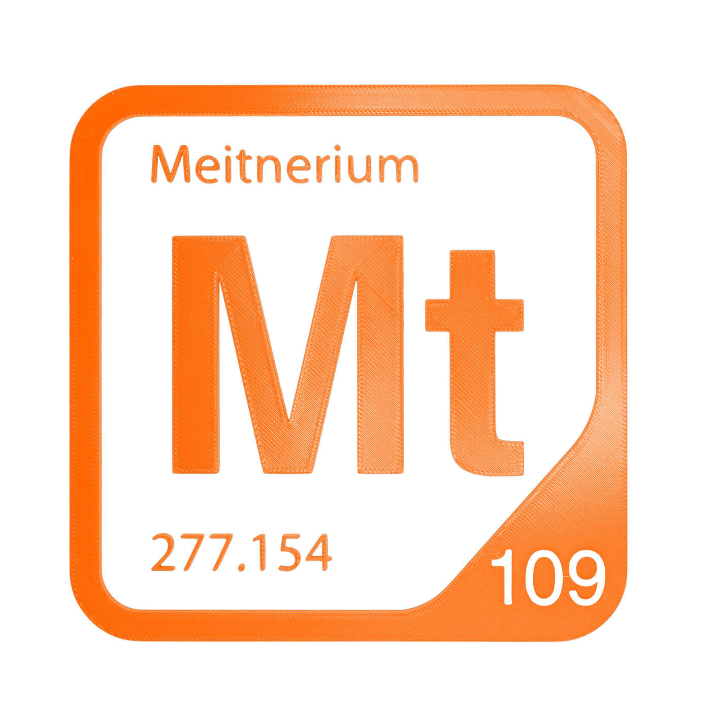 Meitnerium periodic table Elemental Tile in Orange