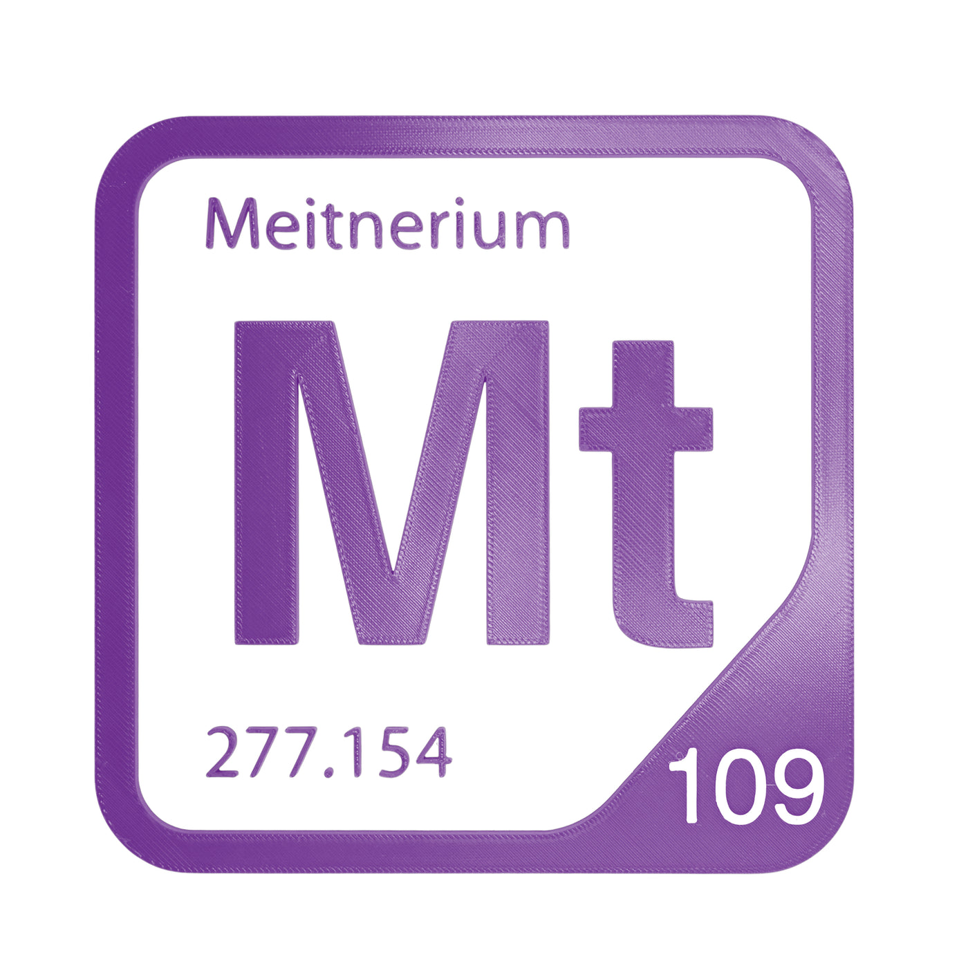 Meitnerium periodic table Elemental Tile in Purple