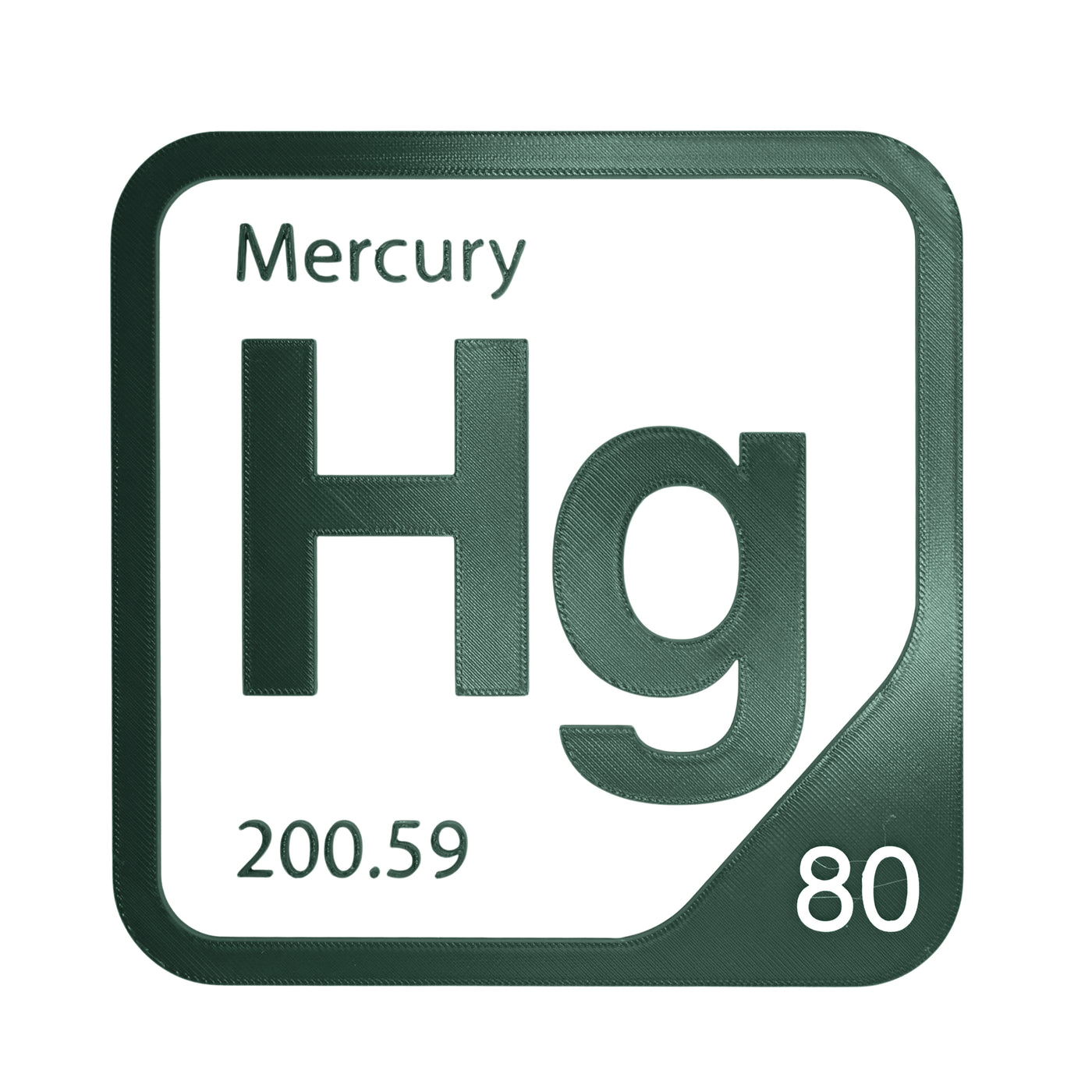 Mercury periodic table Elemental Tile in Forest Green