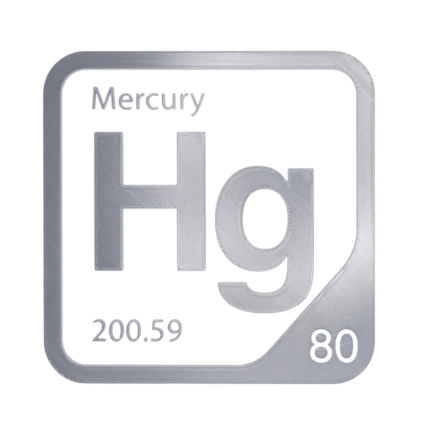 Mercury periodic table Elemental Tile in Gray