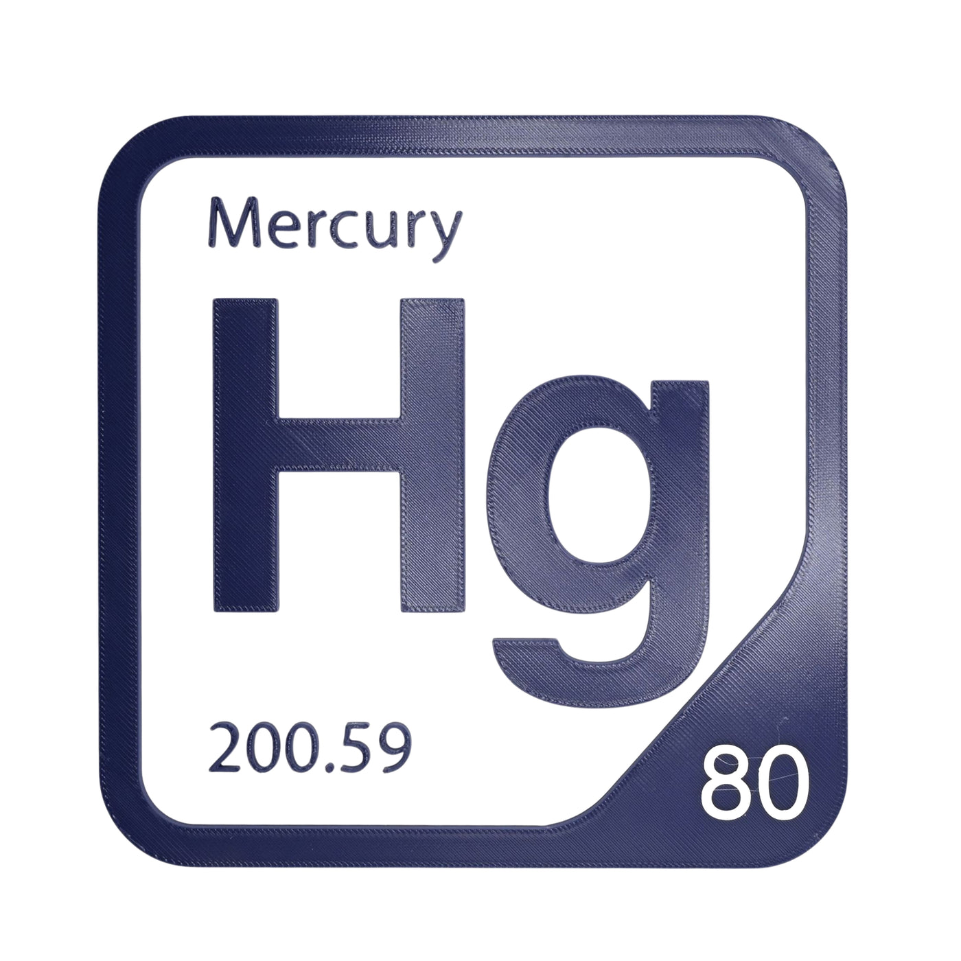 Mercury periodic table Elemental Tile in Navy Blue