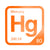 Mercury periodic table Elemental Tile in Orange
