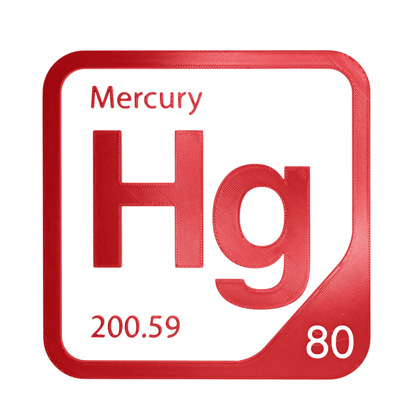Mercury periodic table Elemental Tile in Red