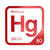 Mercury periodic table Elemental Tile in Red