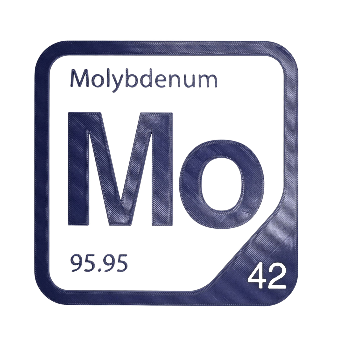 Molybdenum periodic table Elemental Tile in Navy Blue