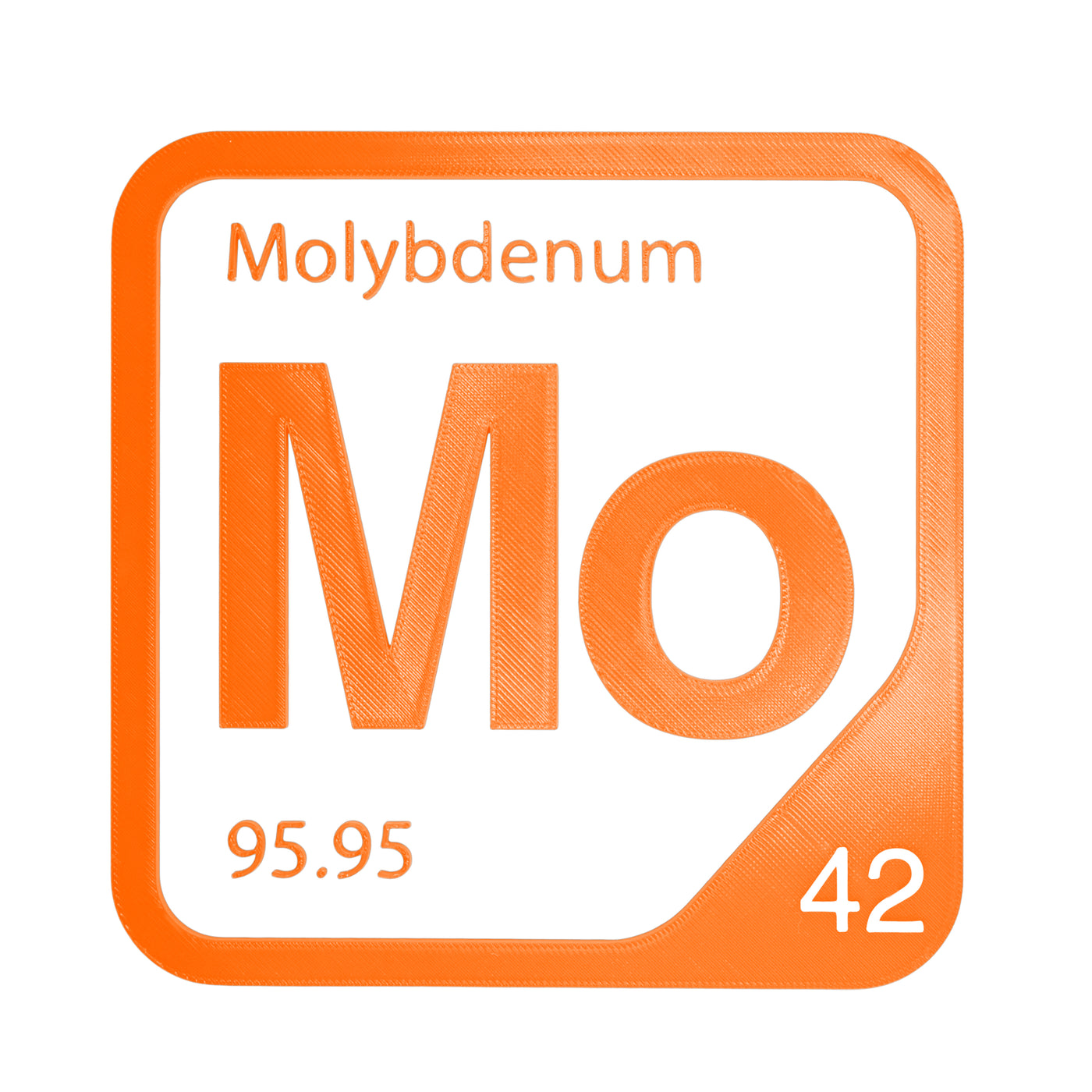 Molybdenum periodic table Elemental Tile in Orange