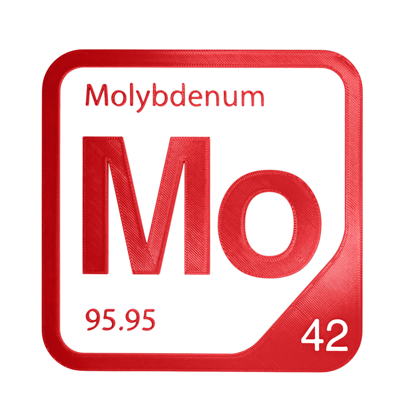 Molybdenum periodic table Elemental Tile in Red