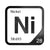 Nickel periodic table Elemental Tile in Black