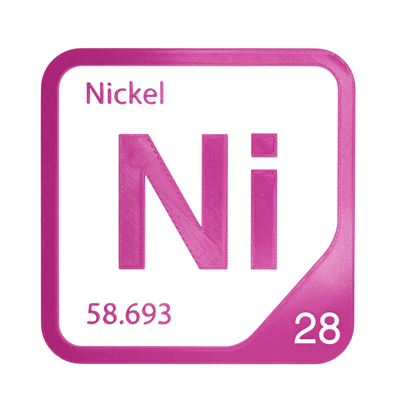 Nickel periodic table Elemental Tile in Magenta